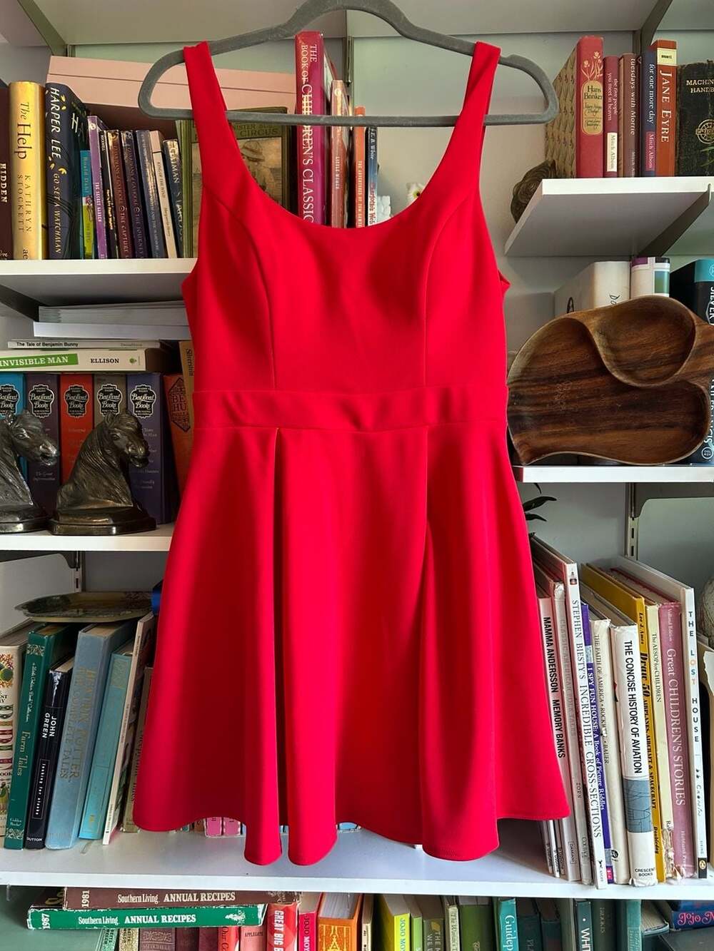 B. Darlin Women's Sleeveless Red Skater Mini Dress with Pockets